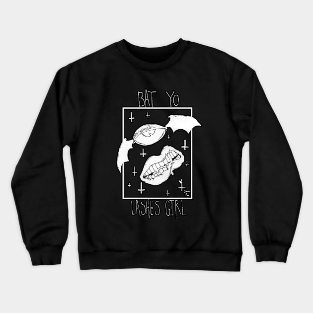 Bat Yo Lashes Crewneck Sweatshirt by PKJart